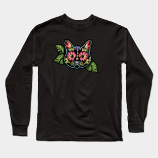 Black Cat - Day of the Dead Sugar Skull Kitty Long Sleeve T-Shirt